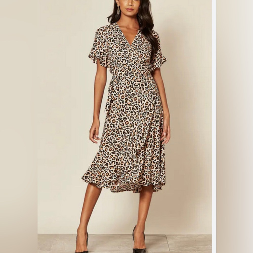Angel eyes wrap midi dress